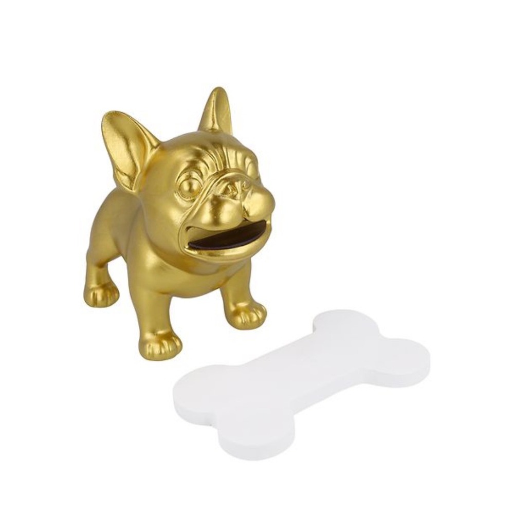 Modern Expressions Gold French Bulldog Dog Notes Holder Paperweight Set